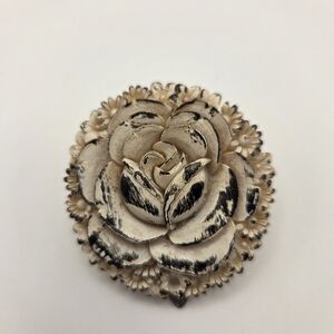 Vintage Art Deco Carved Celluloid Pin